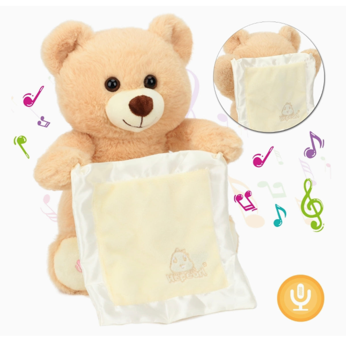 Cute Hide and Seek Peek A Boo Singing Teddy Bear Pana Playhouse