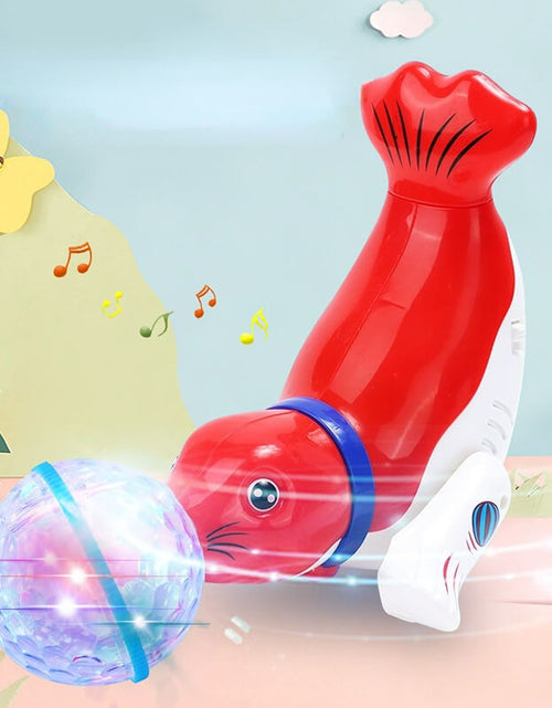 Load image into Gallery viewer, Universal Rotating Ball Sea Dolphin Electric Toy-Light &amp; Music
