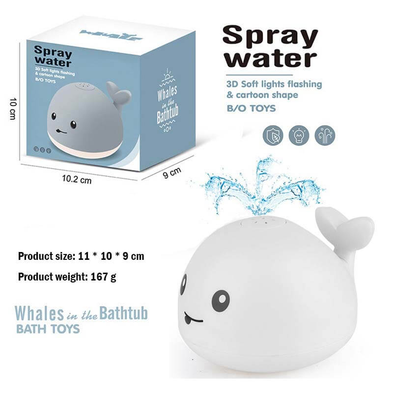 Electric Induction Spraying Whale: Kids' Bath Toy with Lights and Music (Battery not included)