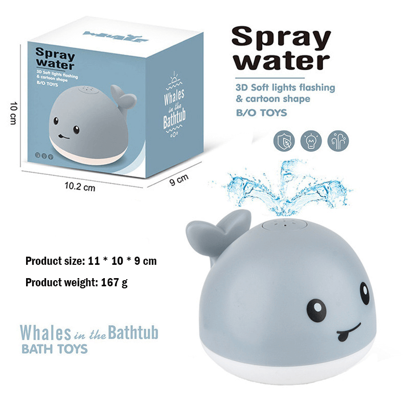 Electric Induction Spraying Whale: Kids' Bath Toy with Lights and Music (Battery not included)