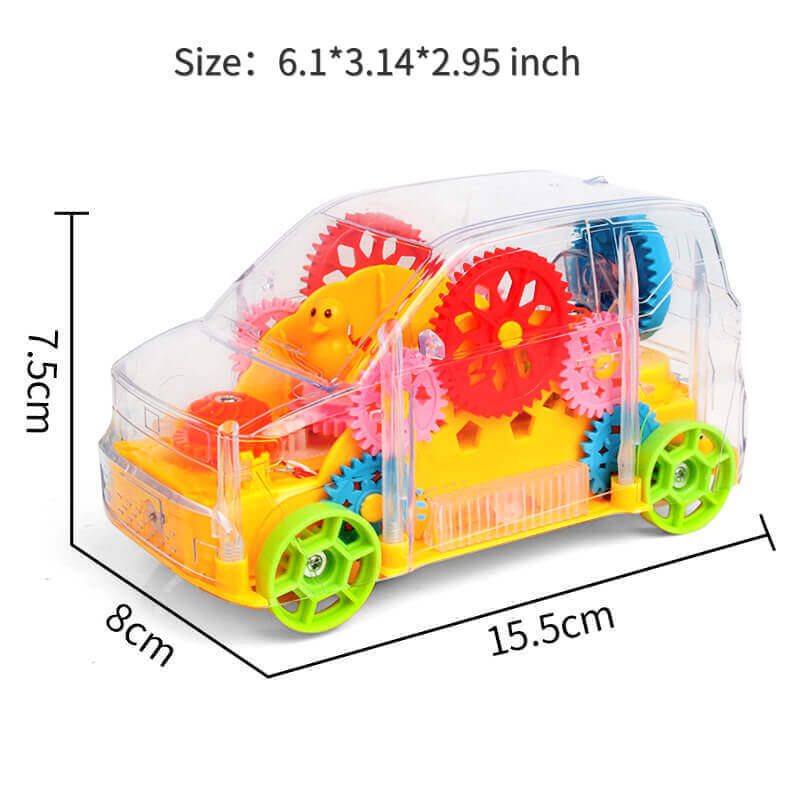 Electric Transparent Gear Train (Need 3 AA batterie)