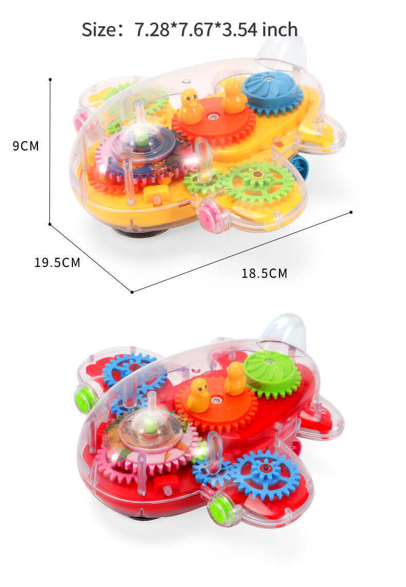 Electric Transparent Gear Train (Need 3 AA batterie)