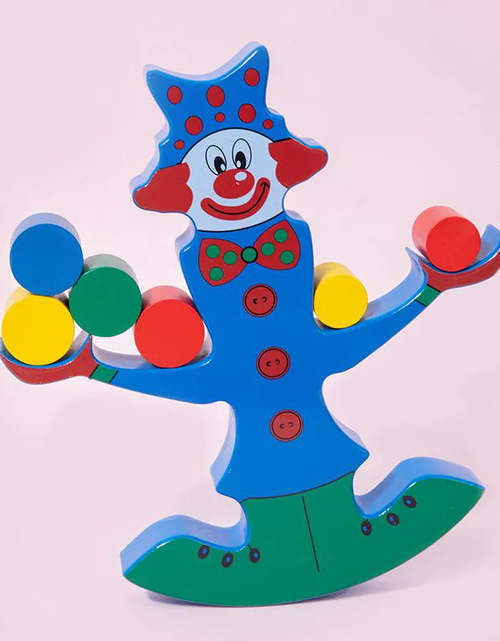 Load image into Gallery viewer, Wooden clown balancing blocks
