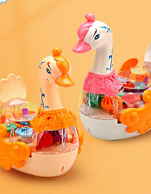 Load image into Gallery viewer, Electric Gear Swan Duck Toy With Transparent Shell
