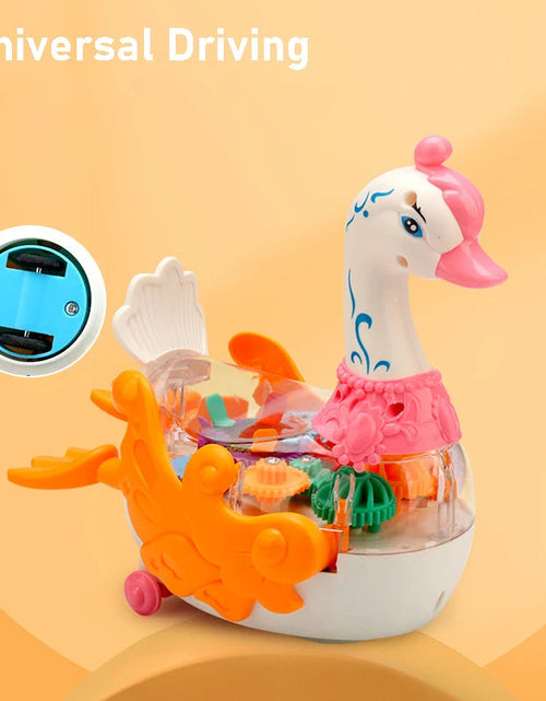 Load image into Gallery viewer, Electric Gear Swan Duck Toy With Transparent Shell
