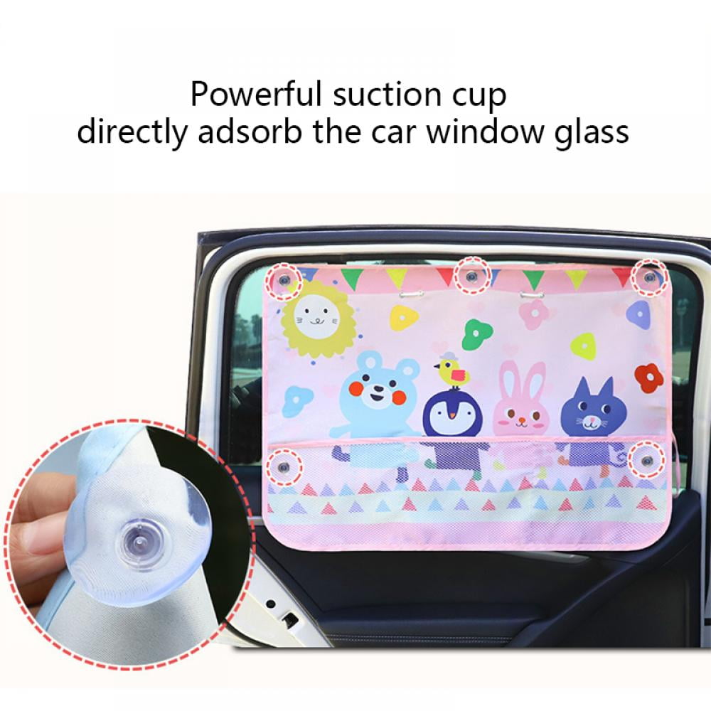 Cute Cartoon Car Window Protector With Pocket