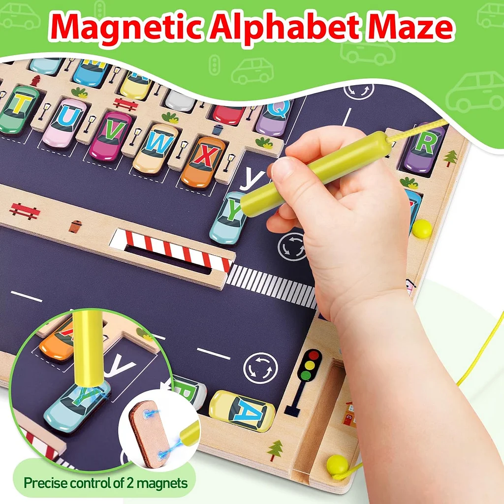 Wooden Magnetic Alphabet Maze Letter Puzzle