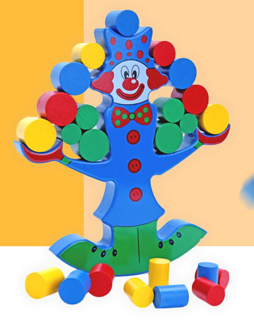 Load image into Gallery viewer, Wooden clown balancing blocks
