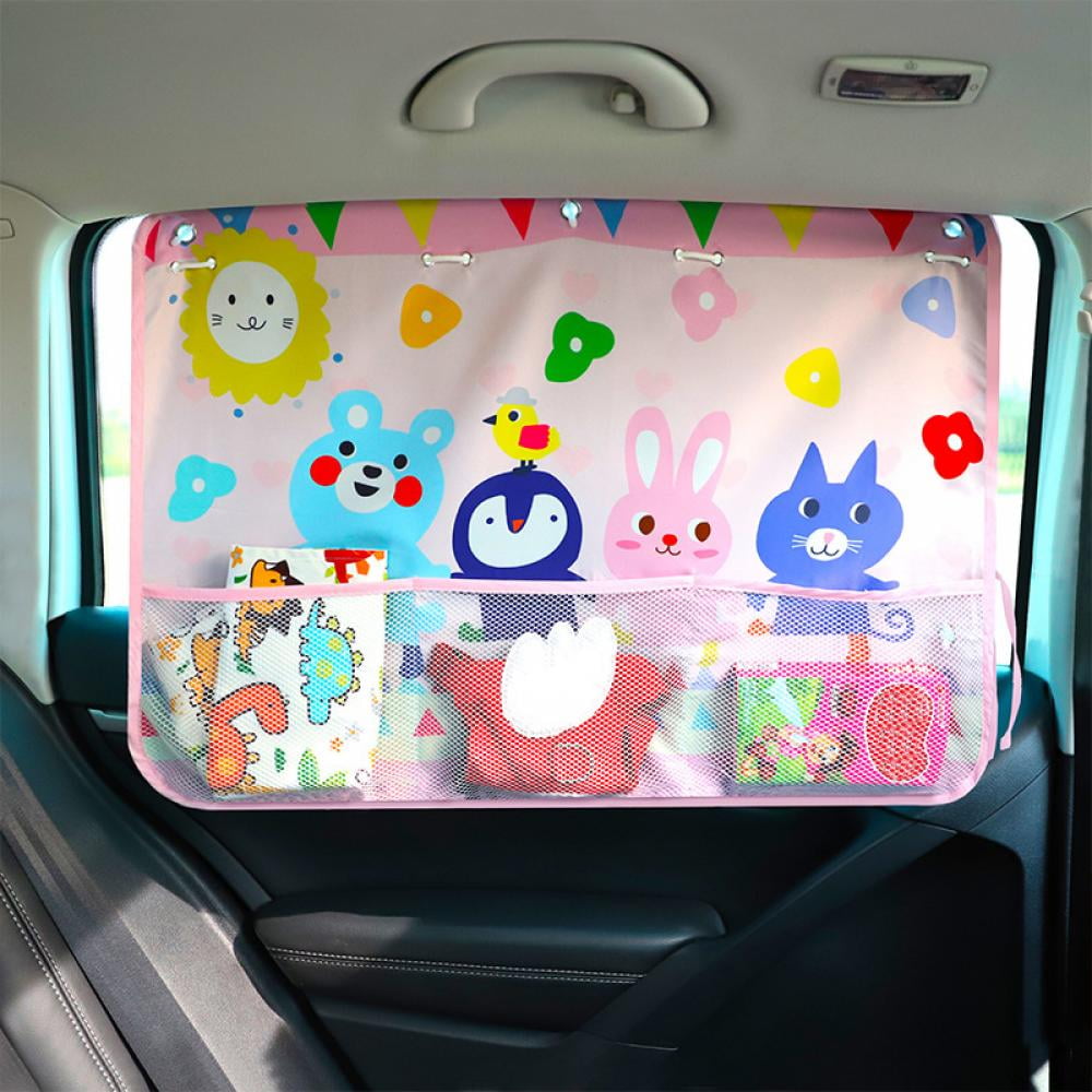 Cute Cartoon Car Window Protector With Pocket