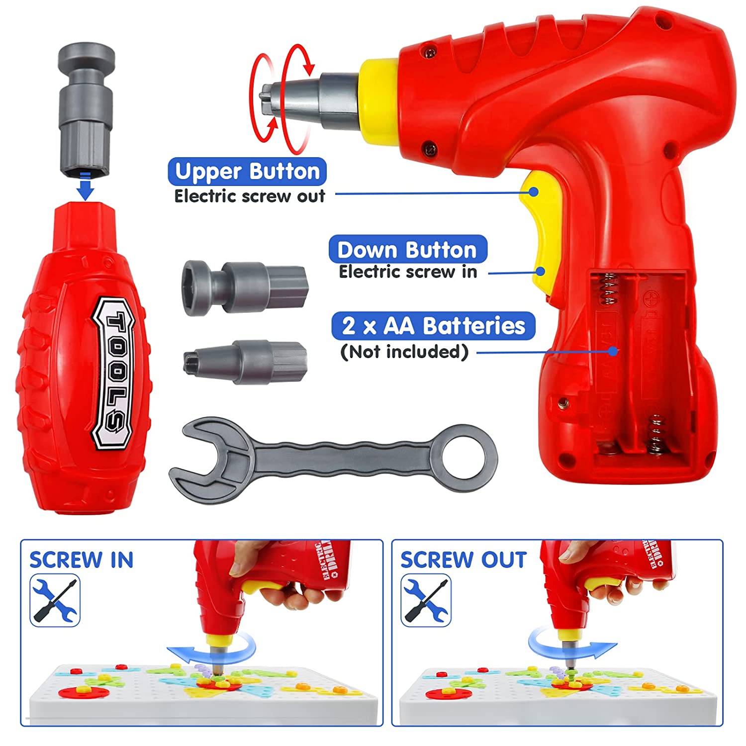 Children Electric Drill Screw Toys Diy Assembly