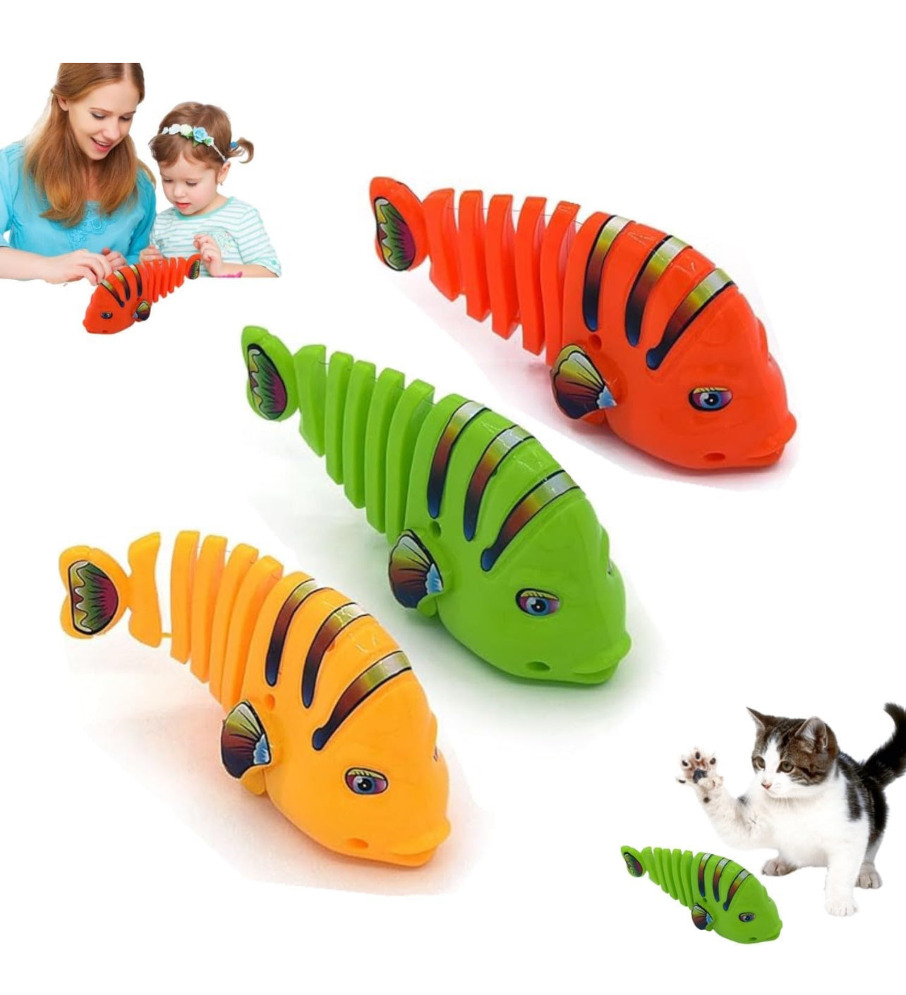 Wind-Up Wiggle Fish Toys