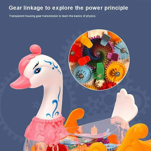 Load image into Gallery viewer, Electric Gear Swan Duck Toy With Transparent Shell
