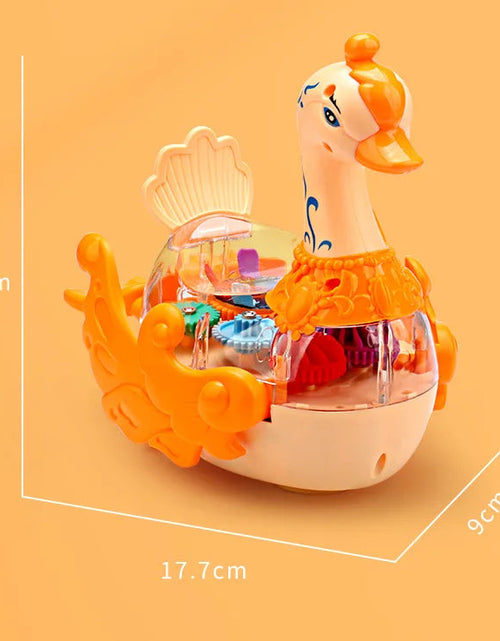 Load image into Gallery viewer, Electric Gear Swan Duck Toy With Transparent Shell
