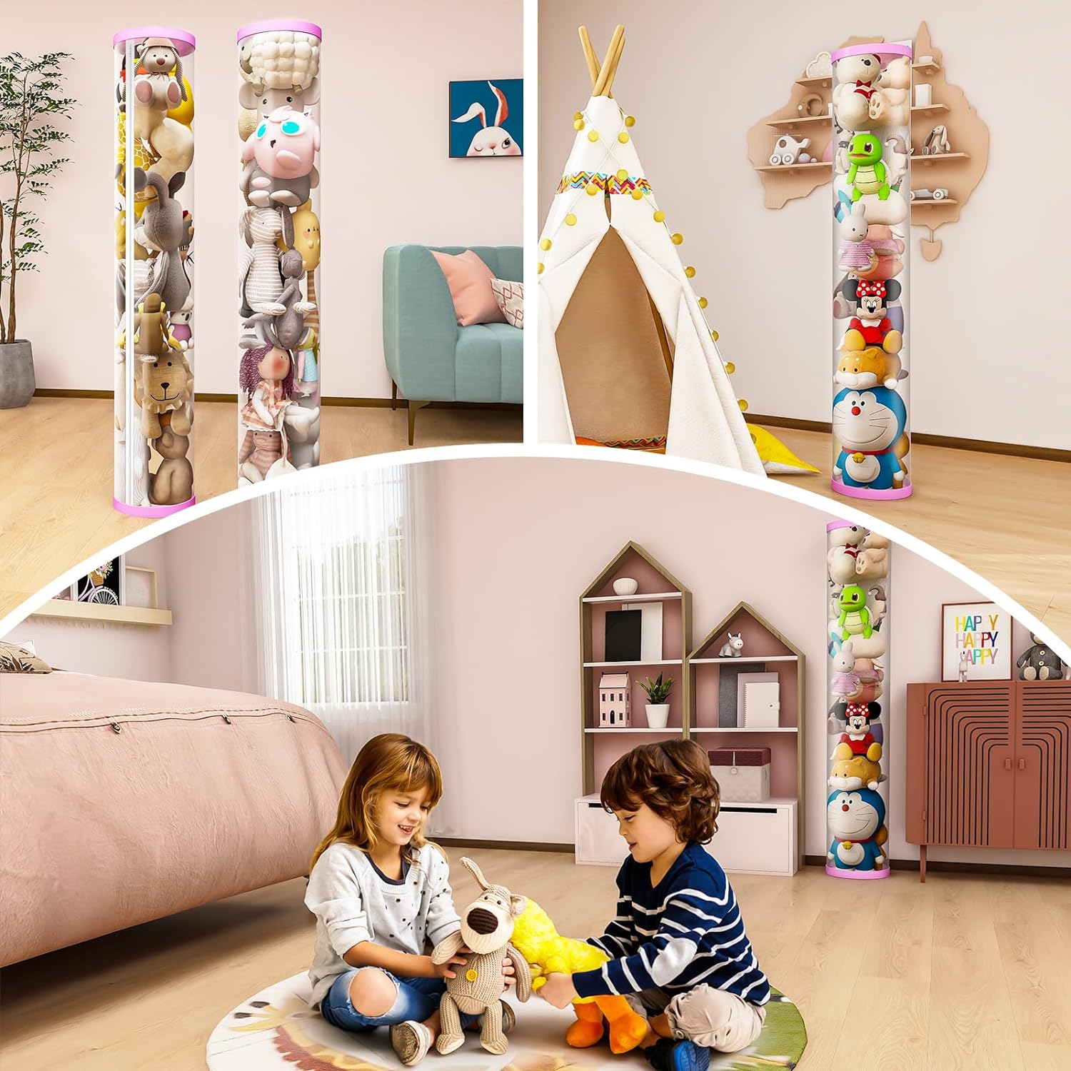 Toy Storage Organizer with Zipper for Kids Room