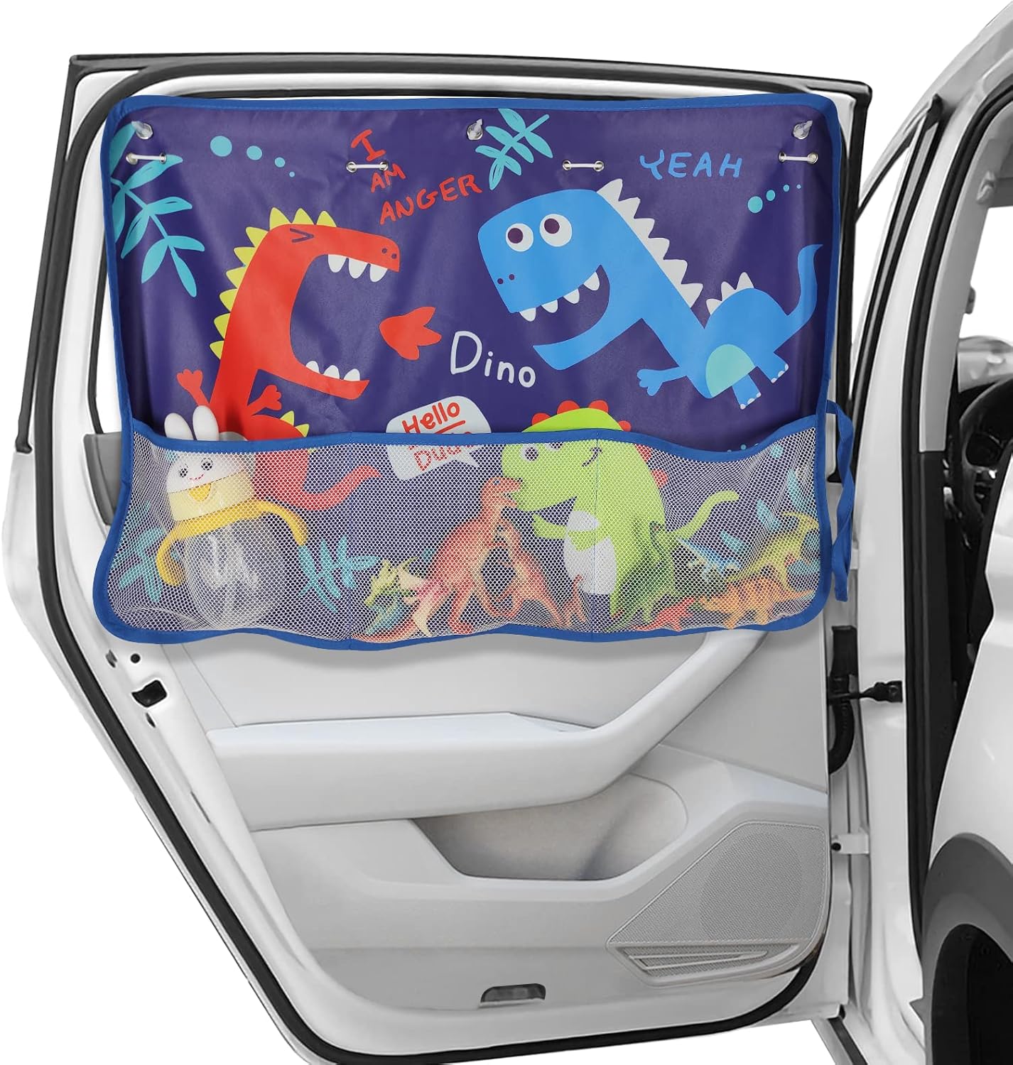 Cute Cartoon Car Window Protector With Pocket