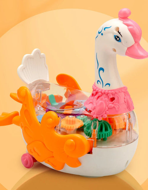 Load image into Gallery viewer, Electric Gear Swan Duck Toy With Transparent Shell
