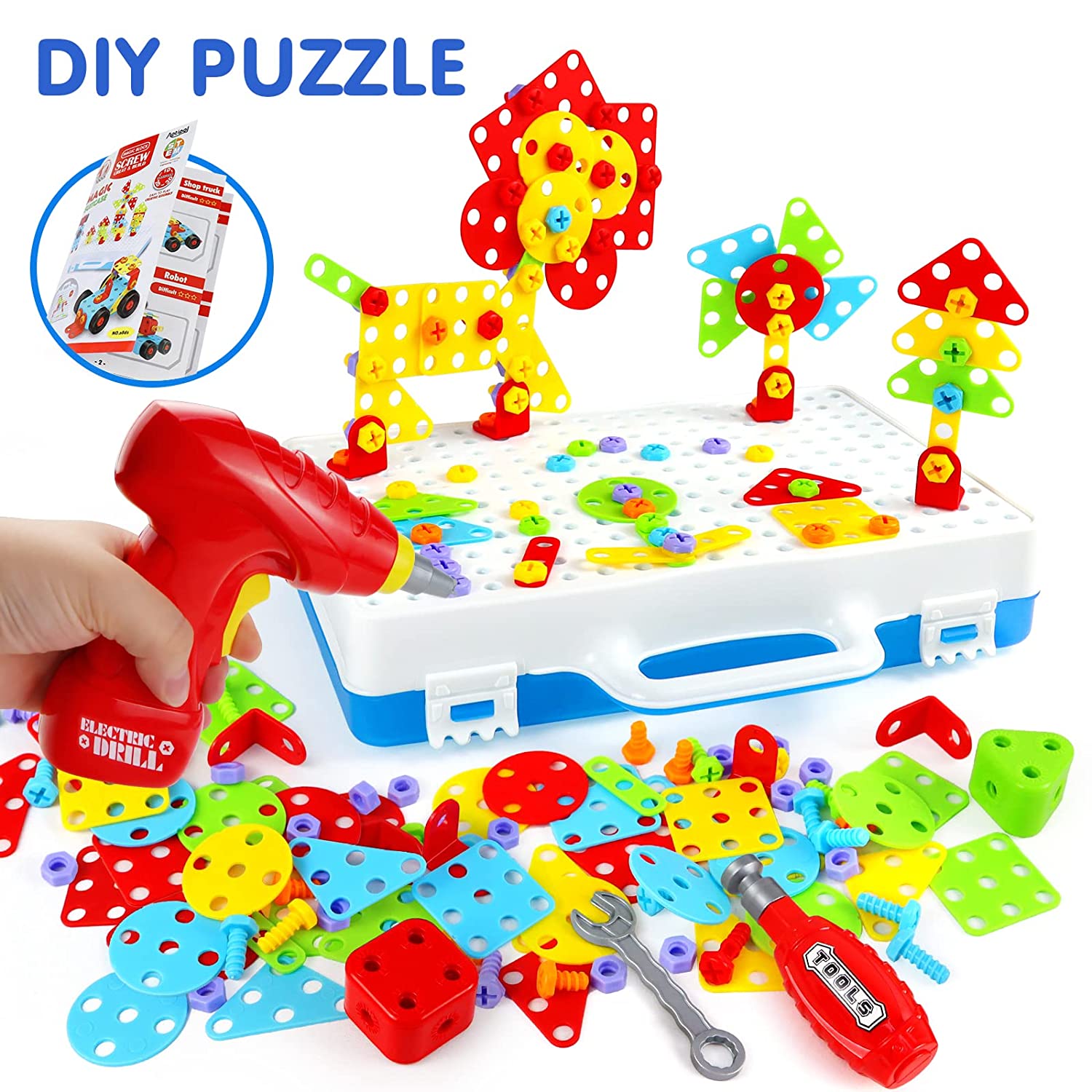 Children Electric Drill Screw Toys Diy Assembly