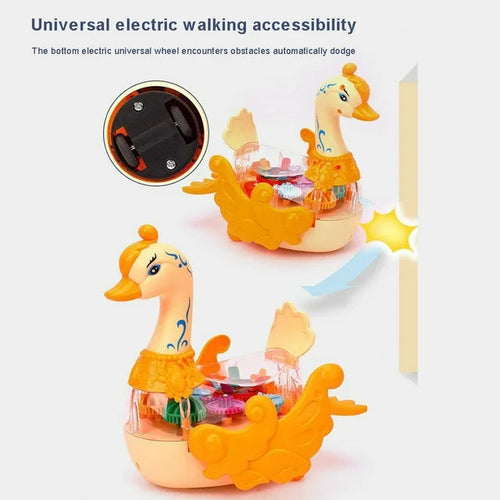 Load image into Gallery viewer, Electric Gear Swan Duck Toy With Transparent Shell
