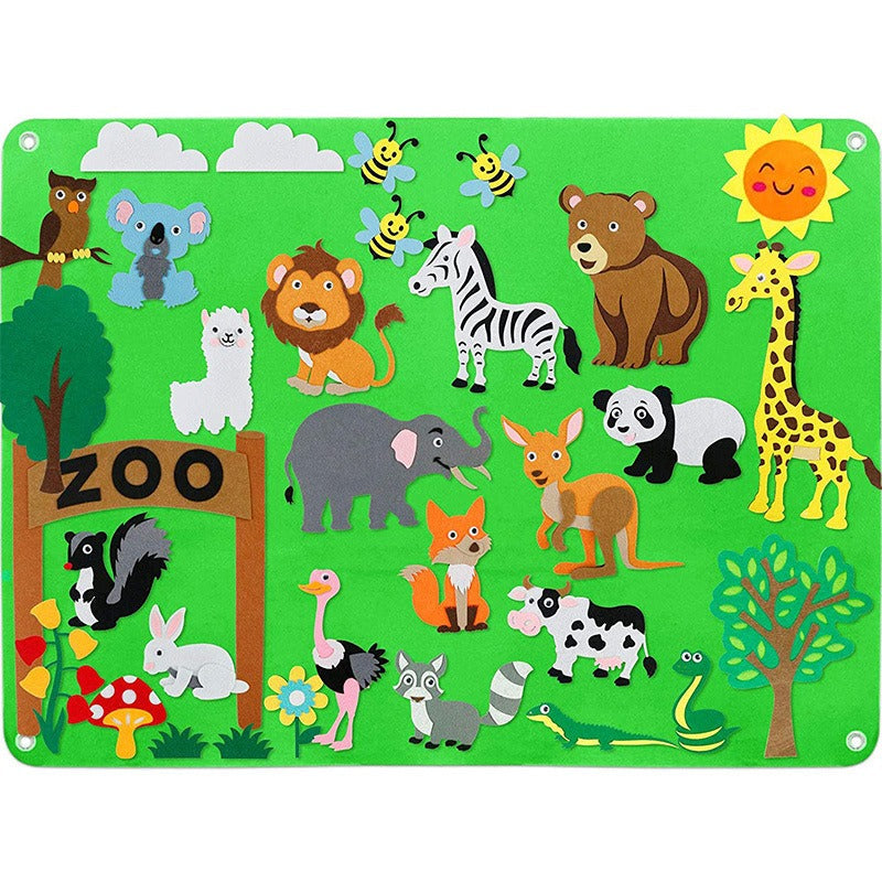 Felt Story Board for Kids Farm Animals Wall Decor