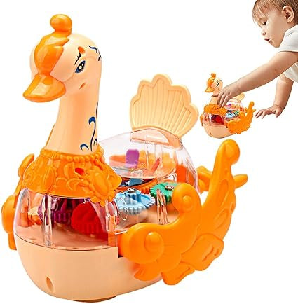 Load image into Gallery viewer, Electric Gear Swan Duck Toy With Transparent Shell
