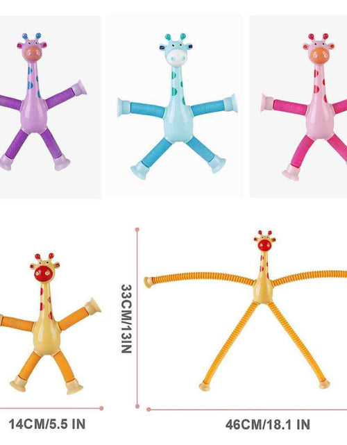 Load image into Gallery viewer, Cartoon Suction Cup Telescopic Tube Giraffe-Stress Relief Toy
