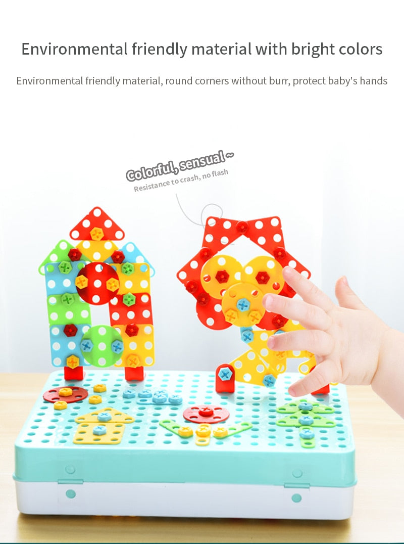 Children Electric Drill Screw Toys Diy Assembly