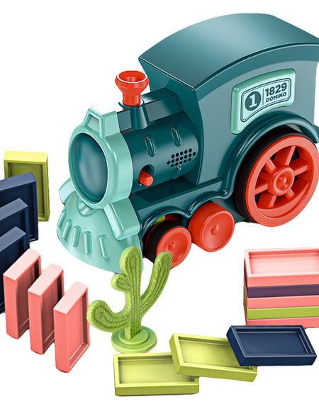 Domino Rally Electric Train Blocks Set Building and Stacking Toy