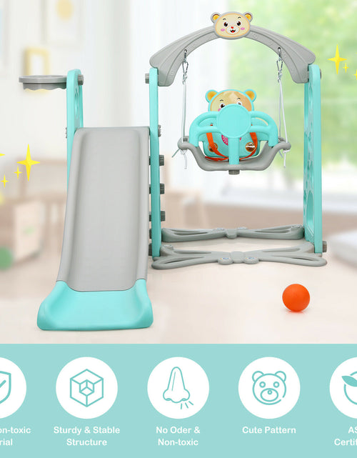 Load image into Gallery viewer, Toddler Slide and Swing Set, Indoor Playground Slide
