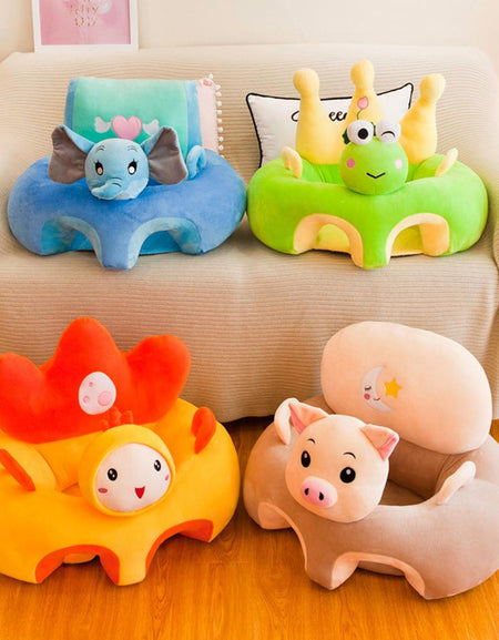 Baby Supportive Cute Plush Sofa Cover Learning to Sit Without Filling Cover Only