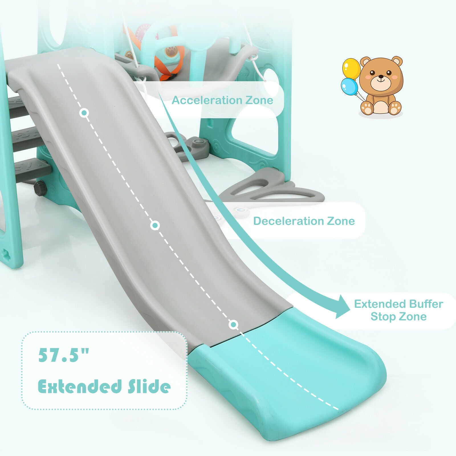 Toddler Slide and Swing Set, Indoor Playground Slide