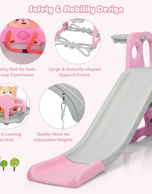 Load image into Gallery viewer, Toddler Slide and Swing Set, Indoor Playground Slide
