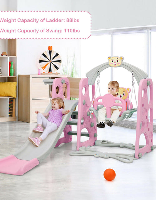 Load image into Gallery viewer, Toddler Slide and Swing Set, Indoor Playground Slide
