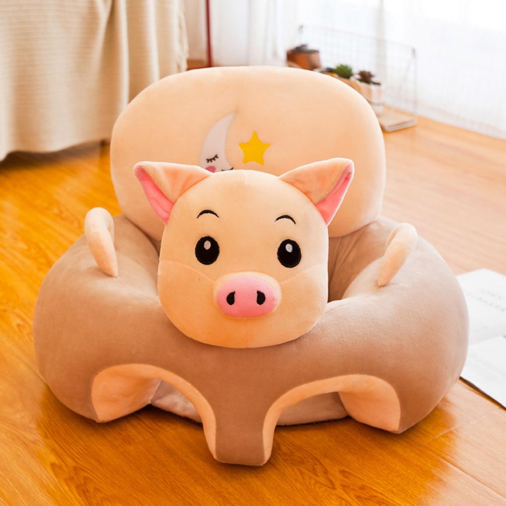 Baby Supportive Cute Plush Sofa Cover Learning to Sit Without Filling Cover Only