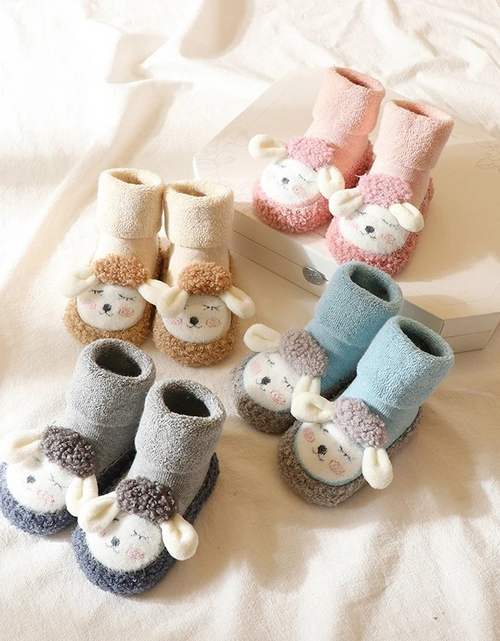 Load image into Gallery viewer, CuddlePaws Plush Cartoon Shoes for Cozy Baby Feet
