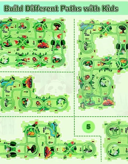 Load image into Gallery viewer, Children&#39;s Educational Puzzle Track Car Play Set
