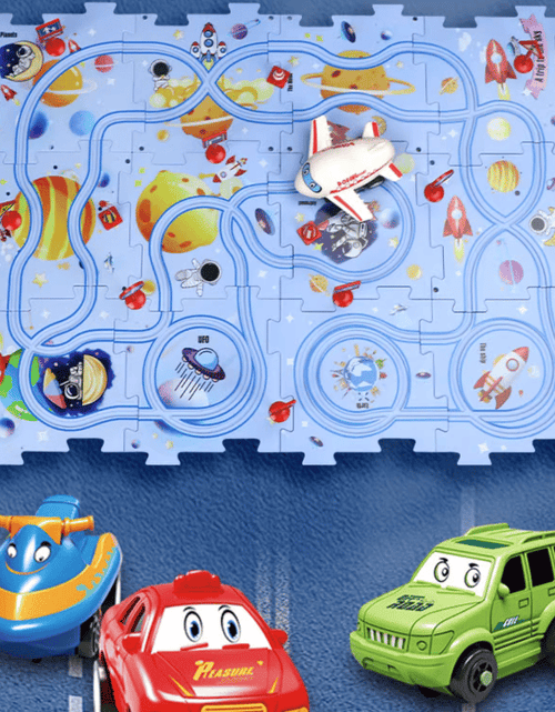 Load image into Gallery viewer, Children&#39;s Educational Puzzle Track Car Play Set
