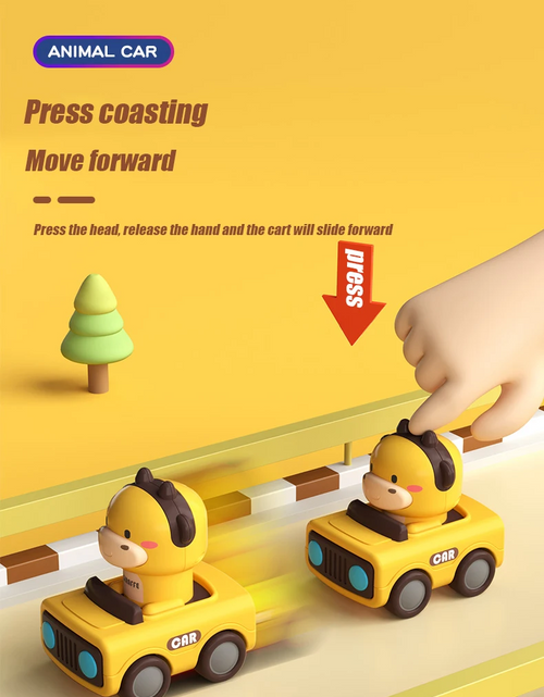 Load image into Gallery viewer, Cute Animal Press and Go Toy Car
