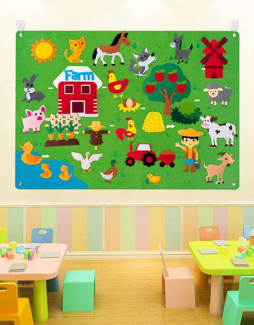 Load image into Gallery viewer, Felt Story Board for Kids Farm Animals Wall Decor
