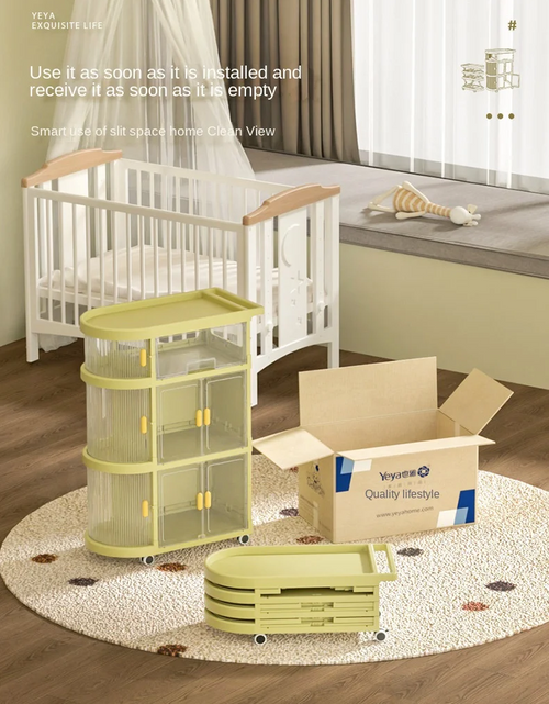 Load image into Gallery viewer, Baby Rack Storage Folding Trolley
