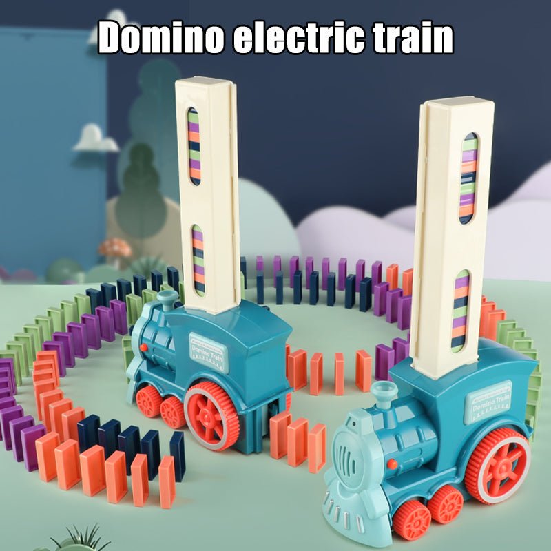 Domino Rally Electric Train Blocks Set Building and Stacking Toy