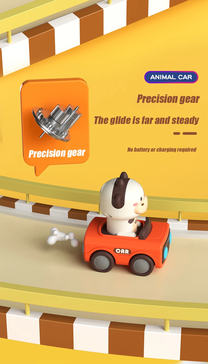 Cute Animal Press and Go Toy Car