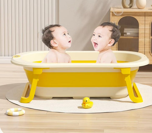 Load image into Gallery viewer, BabyTub-Folding Baby Portable Shower Bathtub With Cushion Anti-Slip
