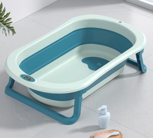 Load image into Gallery viewer, BabyTub-Folding Baby Portable Shower Bathtub With Cushion Anti-Slip
