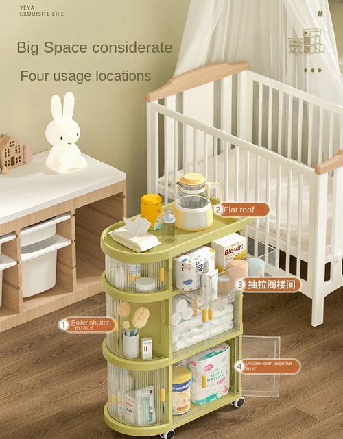 Load image into Gallery viewer, Baby Rack Storage Folding Trolley
