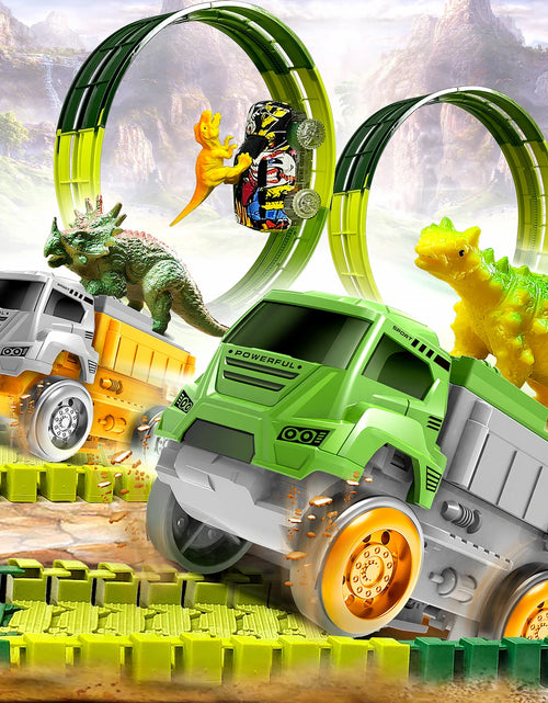 Load image into Gallery viewer, Magic Climbing electric dinosaur car Track Railway Toy
