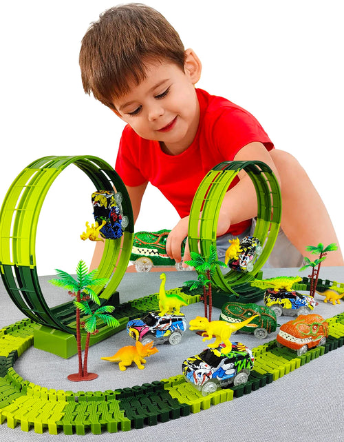 Load image into Gallery viewer, Magic Climbing electric dinosaur car Track Railway Toy
