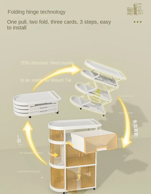 Load image into Gallery viewer, Baby Rack Storage Folding Trolley
