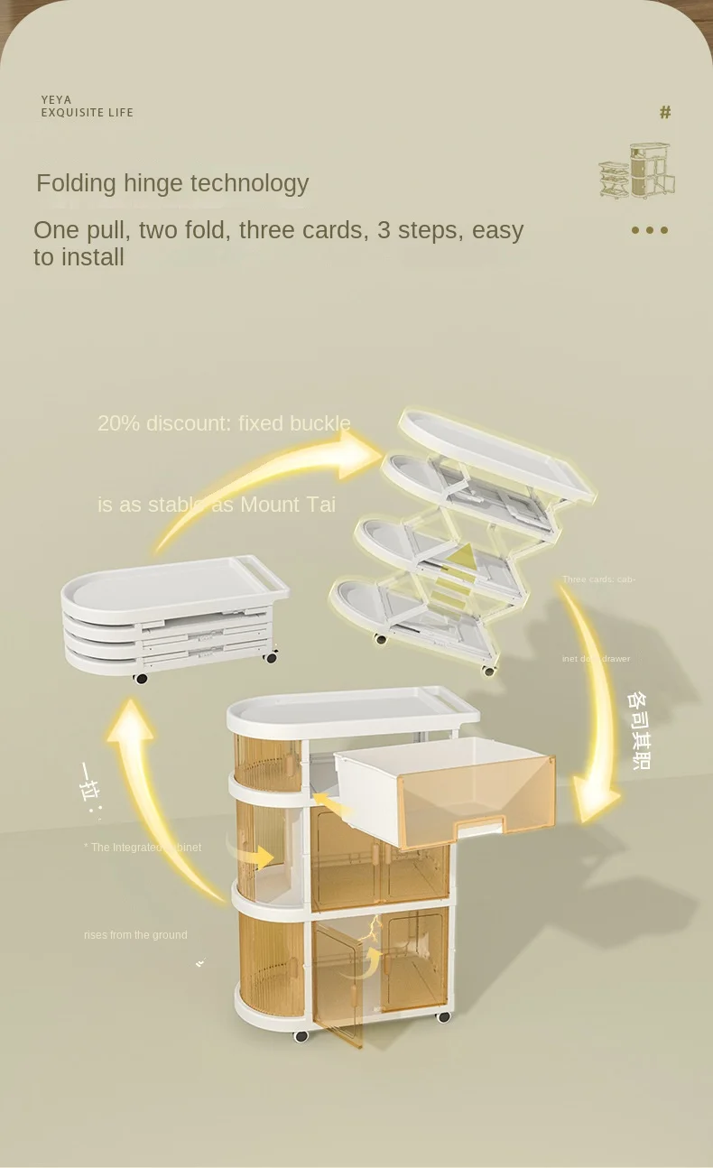 Baby Rack Storage Folding Trolley