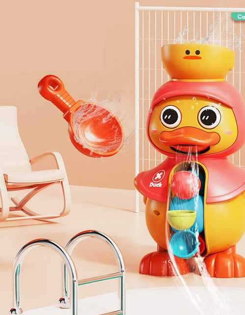 Load image into Gallery viewer, Rotating Waterwheel Baby Bath Toy Little Yellow Duck Sprinkler
