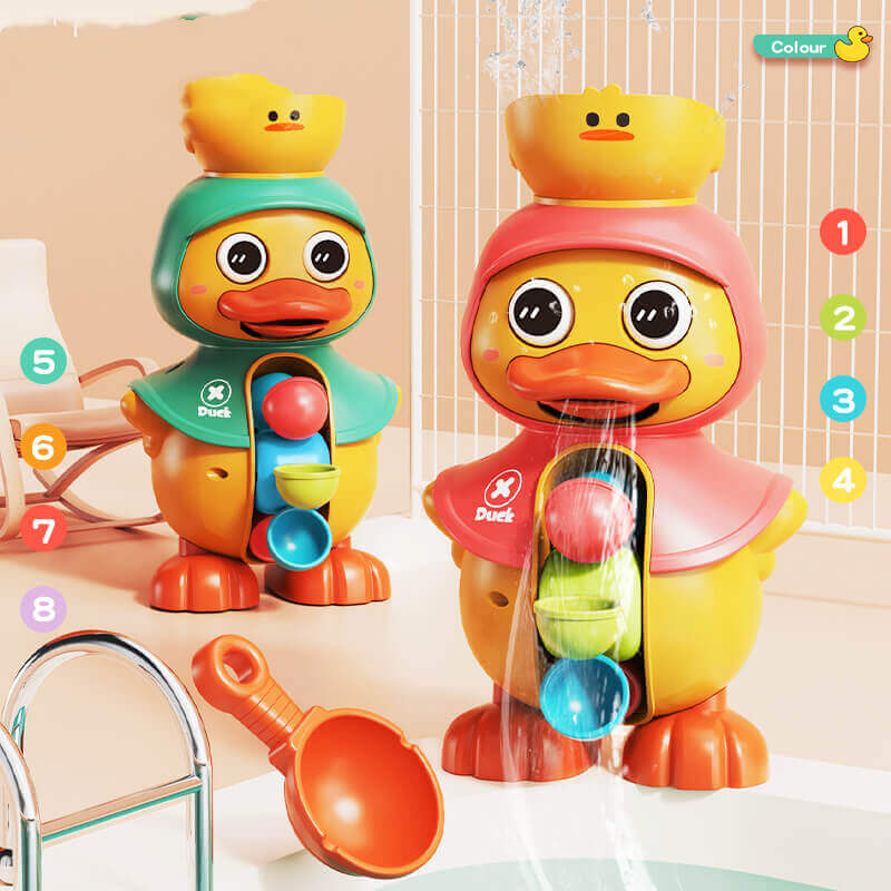 Rotating Waterwheel Baby Bath Toy Little Yellow Duck Sprinkler